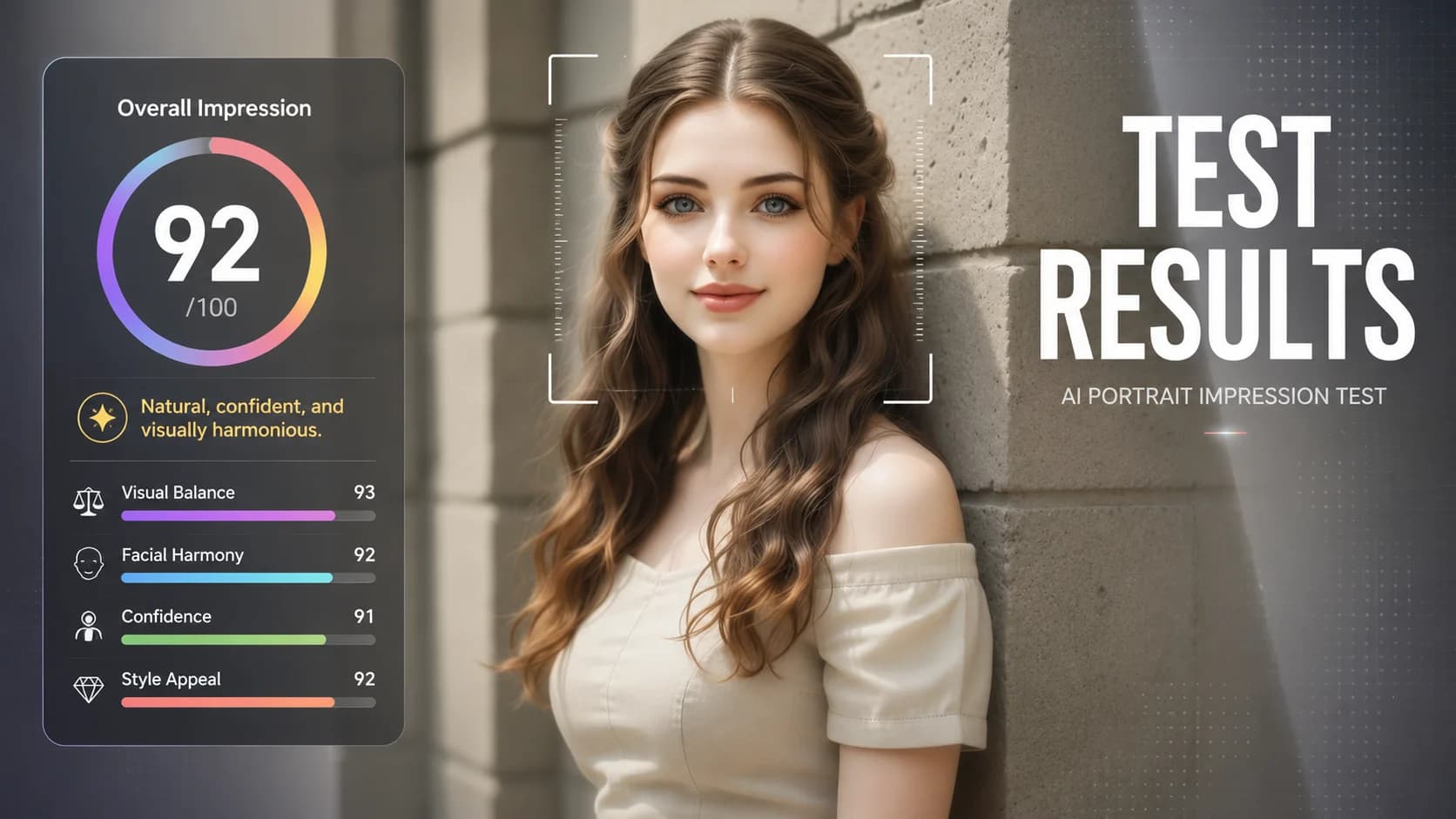 AI attractiveness score and impression indicators